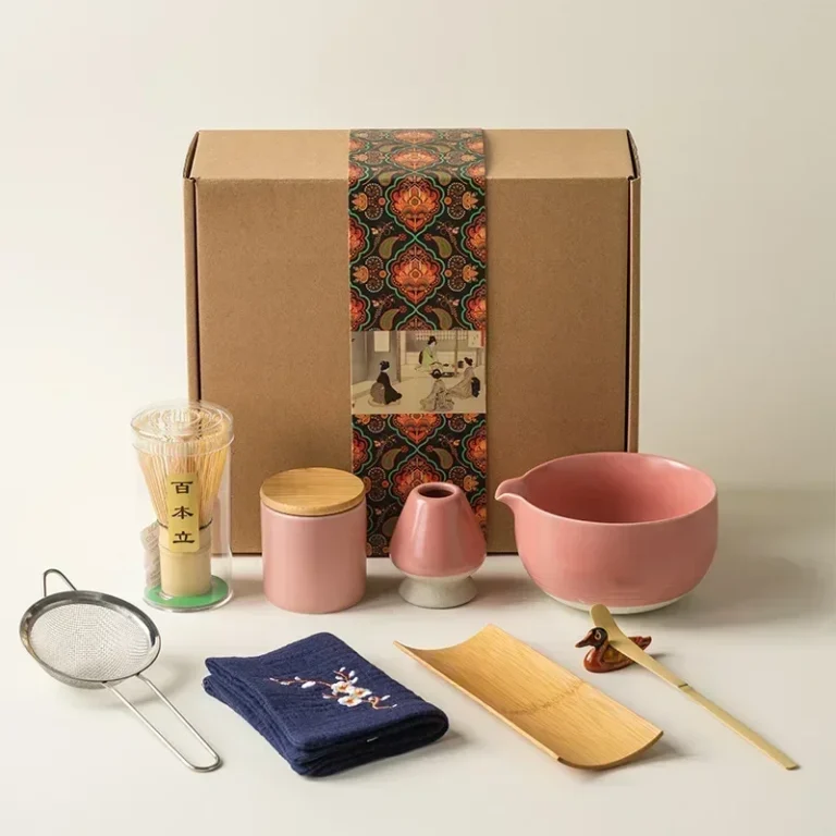 9PCS Japanese Matcha Set with Ceramic Bowl Bamboo Matcha Whisk and Tea Scoop for Tea Lovers Gifts Tea-Making Tools Accessories - Image 6