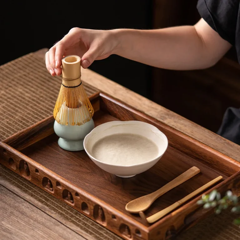 Matcha Whisk Set 4pc Bamboo Whisk Stirring Brush 100-Prong Chasen Tea Whisking Tools Traditional Ceremony Matcha Whisk Kit - Image 3