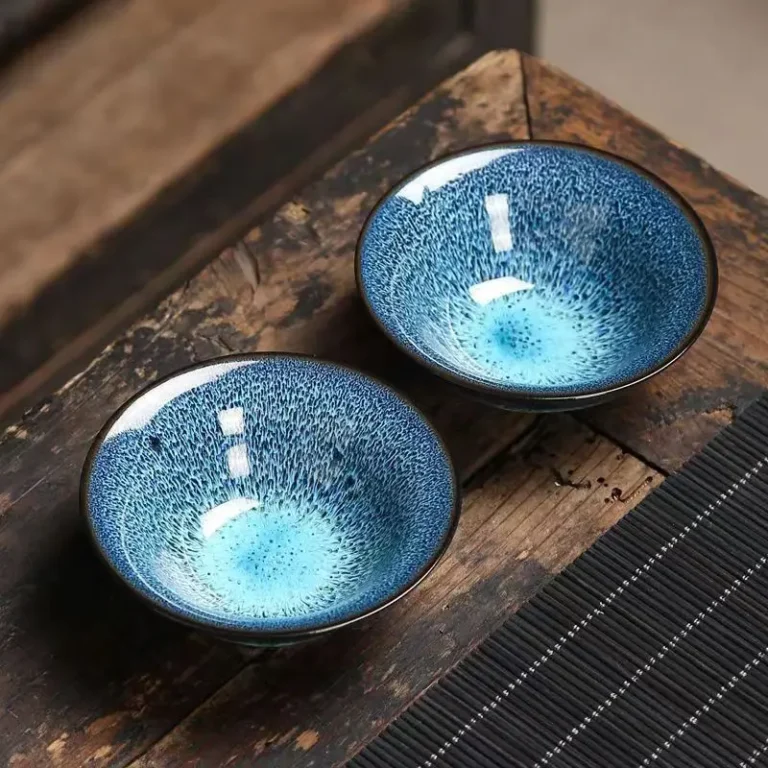 Exquisite Starry sky tea Cup set 6pcs temmoku glaze teacup Kung Fu TeaCups Chinese Handmade Porcelain Tea Cup - Image 2