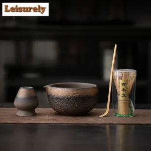 Handmade Gold-plated Iron Glazed Tea Set Complete Set Luxury Japanese Matcha Set Kit Starter Kit Utensil For Beverage Shop Gift
