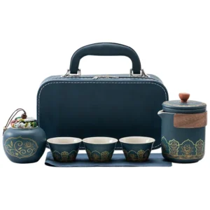 Outdoor Camping Tourism Tea Making and Drinking Equipment Portable Travel Tea Set  Accompanying Express Cup One Pot 3 Cups
