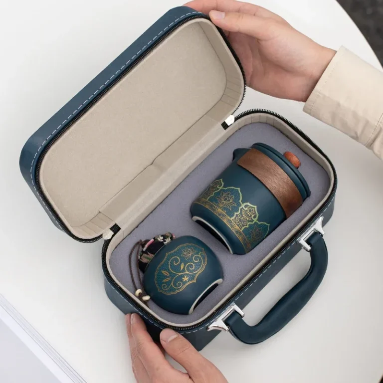 Outdoor Camping Tourism Tea Making and Drinking Equipment Portable Travel Tea Set  Accompanying Express Cup One Pot 3 Cups - Image 2