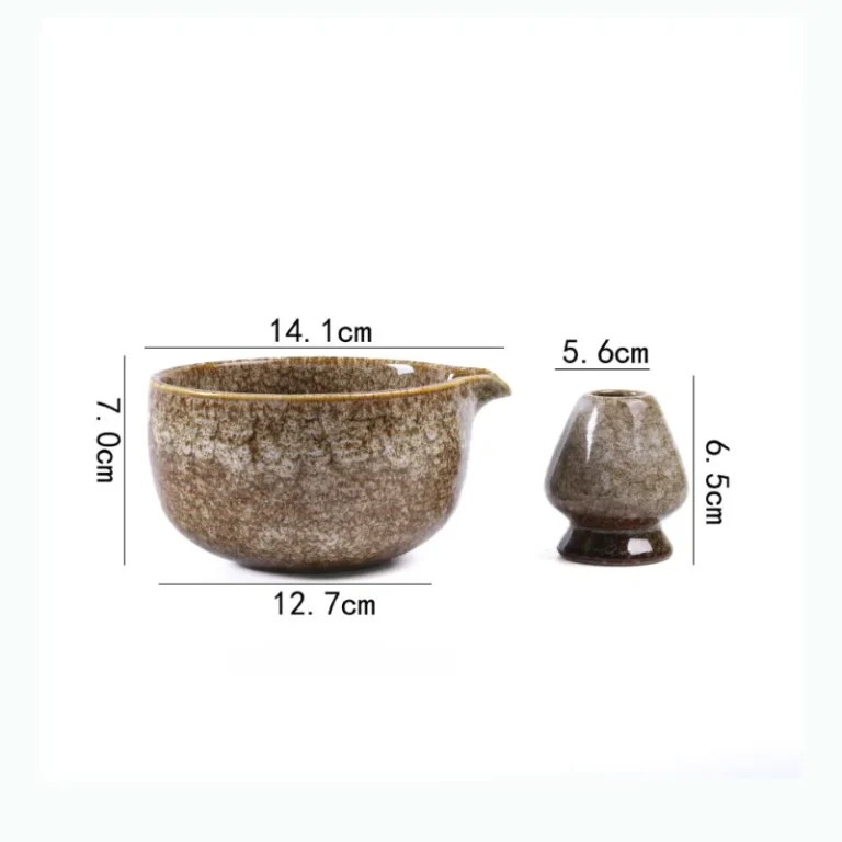 Ceramic Kiln-changed Matcha Bowl Tea Lid Tea Hat Two-piece Set of Song Dynasty Tea-making Instrument Kung Fu Matcha Tool - Image 4