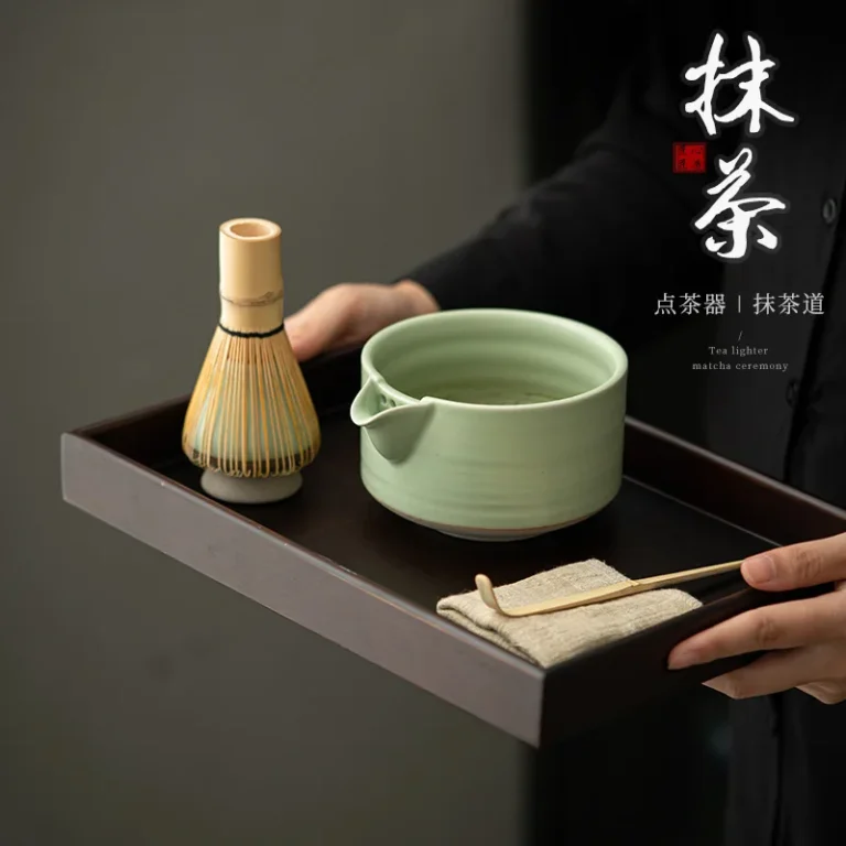 Japanese Matcha Tea Set 4 Piece Matcha Powder Kit Matcha Bowl Set Whisk AccessoriesHolder for Tea Lovers Tea-Making Tools - Image 2