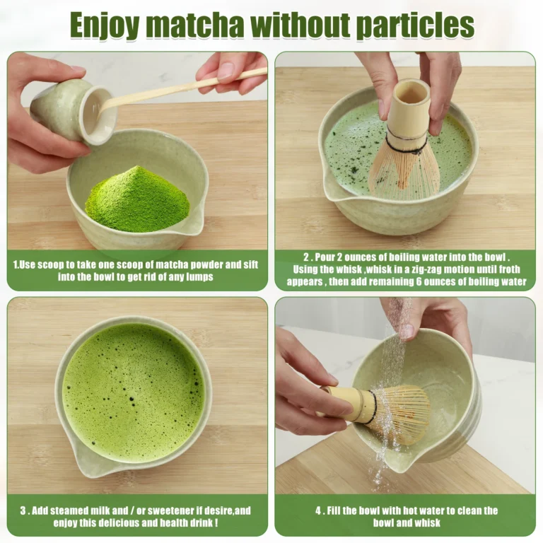 Matcha Ceremony Kit for Japanese Tea Ceremony, Traditional Matcha Bowl, Whisk, Tea Scoop, Matcha Powder Strainer, Matcha Tea Set - Image 2