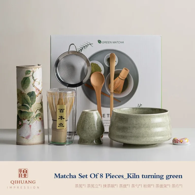 BespritGift Premium 8pc Sakura Design Matcha Set Ceramic Matcha Bowl & Bamboo Whisk & Frother Song Dynasty Tea Ceremony Tools - Image 4