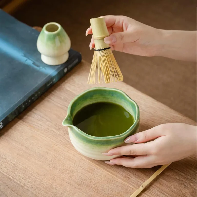 Matcha Whisk Set Tea Ceremony Kit Matcha Bowl with Matcha Whisk Set, Japanese Tea Set Includes Matcha Bowl with Spout - Image 3