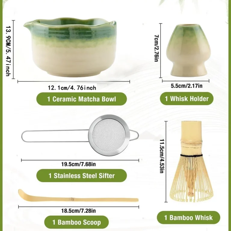 Matcha Whisk Set Tea Ceremony Kit Matcha Bowl with Matcha Whisk Set, Japanese Tea Set Includes Matcha Bowl with Spout - Image 6