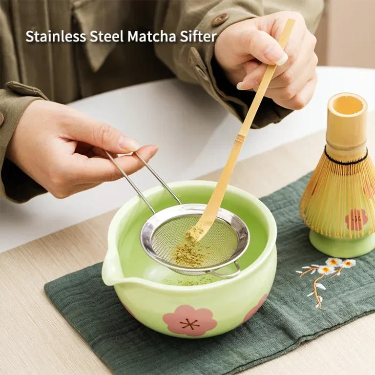 4/5/7/10PCS Matcha Teaset Gift Box Flowers Ceramic Bowl Matcha Whisk Scoop Bamboo Brush Exquisite Kit for Tea Lovers - Image 5