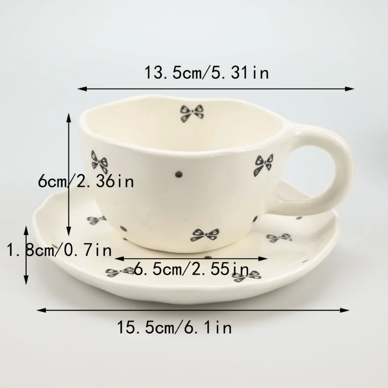 2PCS/Set High-end Coffee Cups And Saucers, High-value Ceramic Mugs, Business-style Latte Art Coffee Cups, Hand-pinched Cups - Image 5