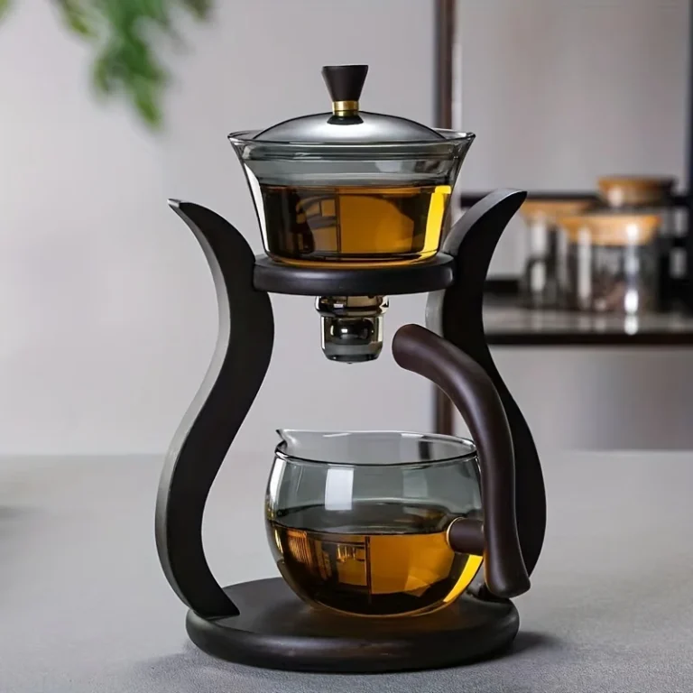 Lazy Kung Fu Glass Tea Set Semi Automatic Drip With Infuser Glass Teapot Set Magnetic Switch Teapot Teacup Set Glassware - Image 2