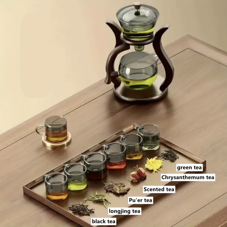Lazy Kung Fu Glass Tea Set Semi Automatic Drip With Infuser Glass Teapot Set Magnetic Switch Teapot Teacup Set Glassware - Image 4
