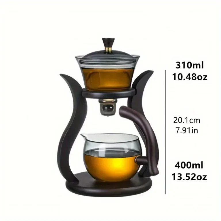 Lazy Kung Fu Glass Tea Set Semi Automatic Drip With Infuser Glass Teapot Set Magnetic Switch Teapot Teacup Set Glassware - Image 6