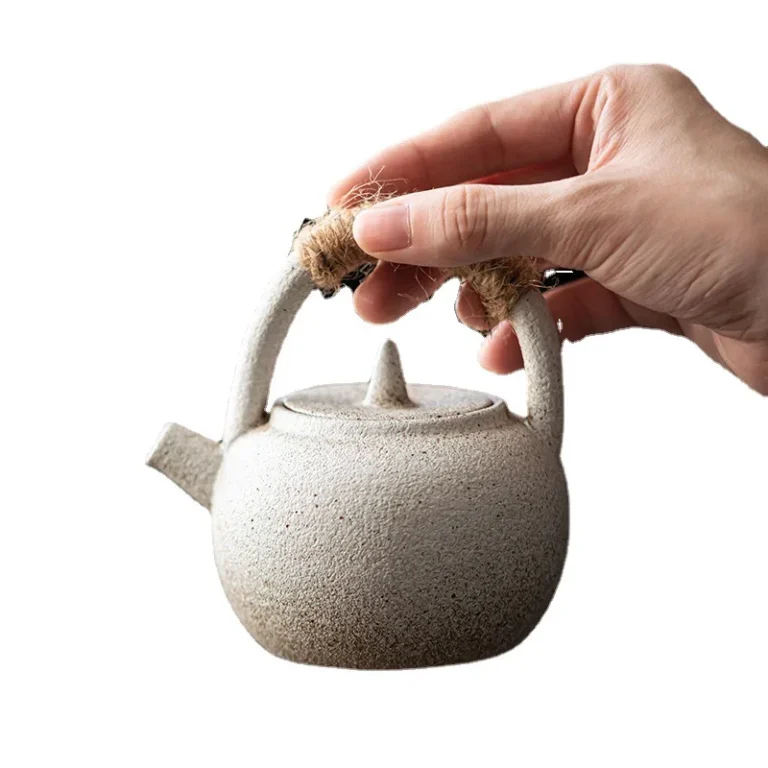 Japanese Style Rough Ceramic Tea Set Household Tilting Pot Dry Brewing Tray Teacup Set Gift Box - Image 6
