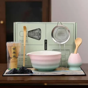 2/7pcs Gradient Ceramic Matcha Set, Tea Sets  with Matcha Bowl and Matcha Whisk Set Tea Making Tools, Gift for Matcha Lovers