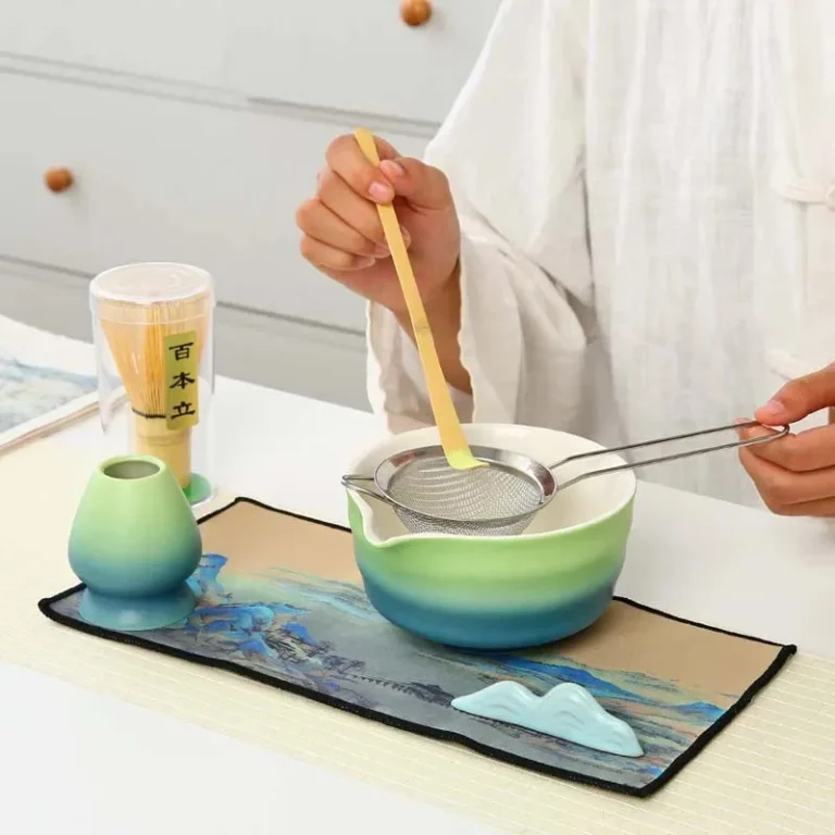 2/7pcs Gradient Ceramic Matcha Set, Tea Sets  with Matcha Bowl and Matcha Whisk Set Tea Making Tools, Gift for Matcha Lovers - Image 3
