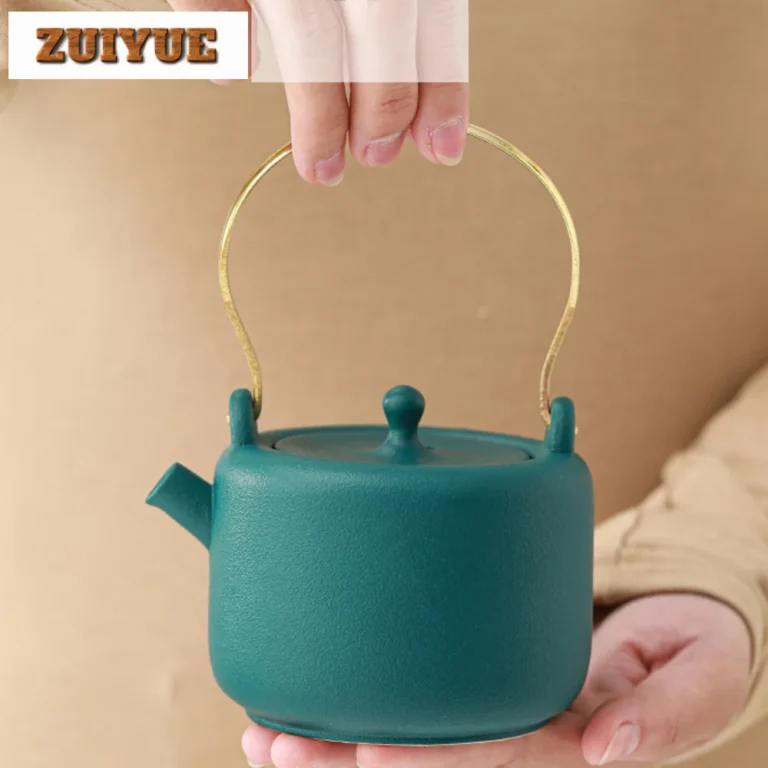 Coarse Pottery Loop-handled Teapot Tea Set Complete Set Antique Tea Ceremony Set Tea Maker Teapot and Tea Cup Set Teaset Gift - Image 3