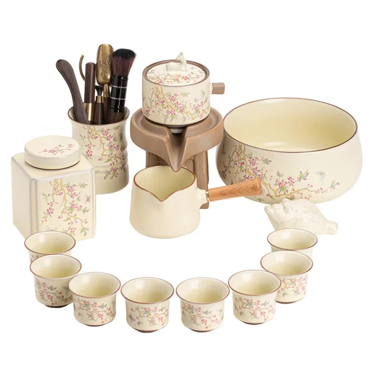 Ru Kiln Wisteria Flower Automatic Tea Set Home Light Luxury Premium Tea Maker Gift Box Packaging - Image 5