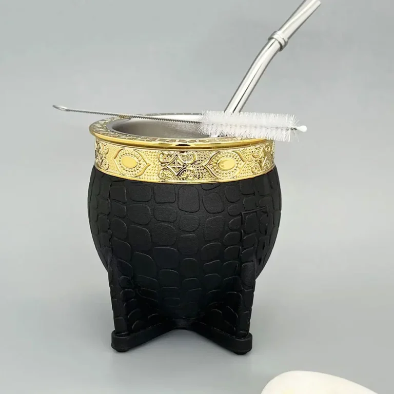 1 Set/Lot Argentina Mate Kits Stainless Gourds Cup Nice Apperance 6 OZ Heat Insulation With Filter Bombilla Straw & Clean Brush - Image 2