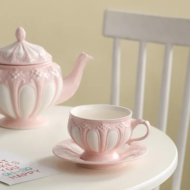 European Porcelain Tea Cup and Saucer Set Teapot English Afternoon Teacup High-Grade Coffee Pot Pretty Coffee Cup Mug Party Cafe - Image 4