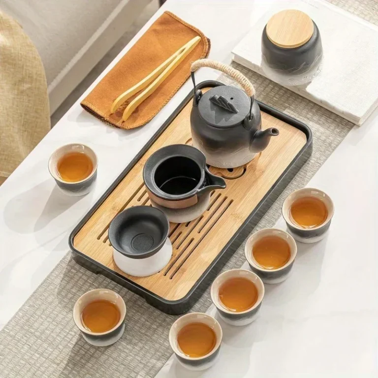 1Set Ceramic Black Kung Fu Tea Set Portable Travel Tea Box Set Office and Household Mate Tea Brewing Set Gift for  Lover - Image 3