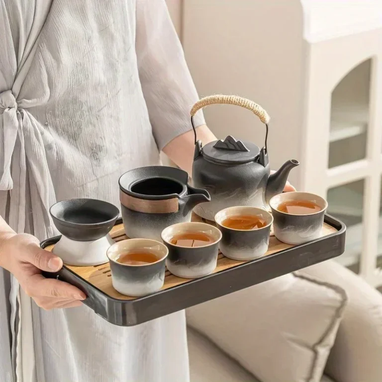 1Set Ceramic Black Kung Fu Tea Set Portable Travel Tea Box Set Office and Household Mate Tea Brewing Set Gift for  Lover - Image 4