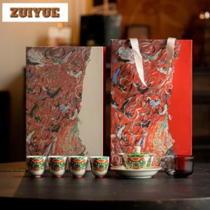 Dunhuang Elements Tea Set Complete Set Luxury Tea Ceremony Set Household Tea Maker Teapot And Tea Cup Set Cha Supplies Craft