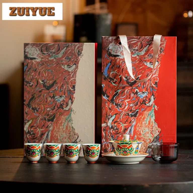 Dunhuang Elements Tea Set Complete Set Luxury Tea Ceremony Set Household Tea Maker Teapot And Tea Cup Set Cha Supplies Craft
