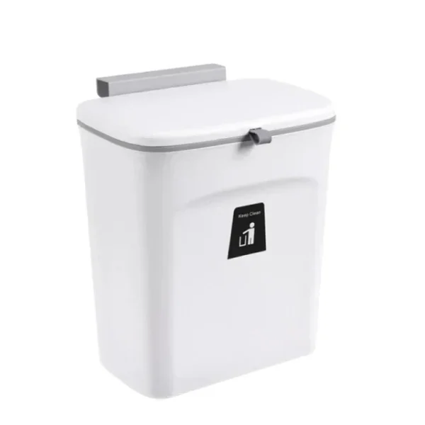 Wall Mounted Trash Can Household Galley Waste Bin Hanging Bathroom Trash Can With Lid Food Garbage Bin Kitchen Accessories 7/9L 2