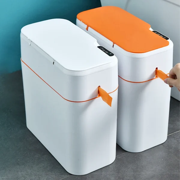 New Induction Trash Can Smart Sensor Garbage Bin Automatic Sealing 18L Kitchen Bathroom Waterproof Large Privacy Trash Bin 6