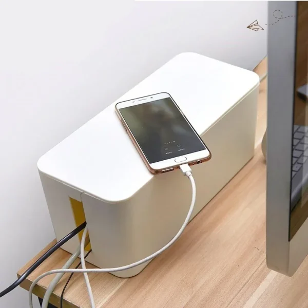Cable Storage Box Power Board Wire Management Socket Strip Wire Case Dust Charger Socket Organizer Network Bin Charger MJ 2