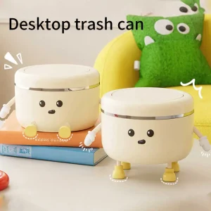 Desktop Trash Can with Pop-up Lid Household Paper Waste Bin Large-capacity Bathroom Toilet Waterproof Garbage Storage Box 1