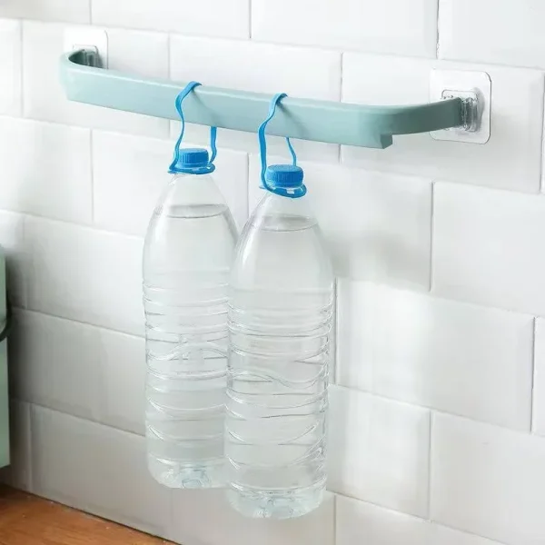 Adhesive Towel Rack for Bathroom Towel Bar Bath Shelf Wall Mounted Towel Hanger Toilet Suction Cup Holder Kitchen Organizer 4