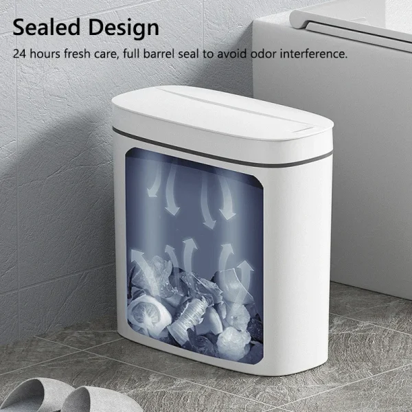 Smart Trash Can Automatic Sensor Garbage Can 14L For Bathroom Kitchen Toilet Garbage Waterproof Trash Bin Garbage Tin Smart Home 5
