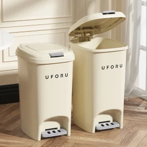 Trash Can For Kitchens Luxury With Lid Pedal Style Bathroom Waterproof Wastebasket Large Capacity Garbage Bin Office Trash Bins 1