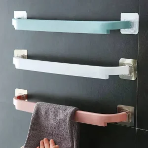 Adhesive Towel Rack for Bathroom Towel Bar Bath Shelf Wall Mounted Towel Hanger Toilet Suction Cup Holder Kitchen Organizer 1
