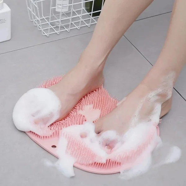 Foot Wash Brush Rub Back with Sucker Brush Bathroom Tool Foot Massage Pad Shower Massage Mat Exfoliating Bath Pad Bath Sponge 4