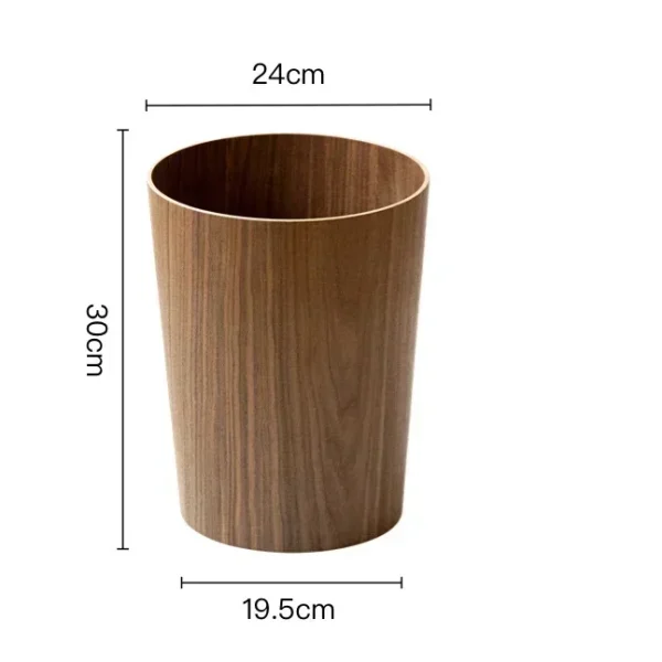 Wooden Style Minimalist Wooden Trash Bin Creative Home Homestay Hotel Living Room Bedroom with Lid Flip Paper Basket 6