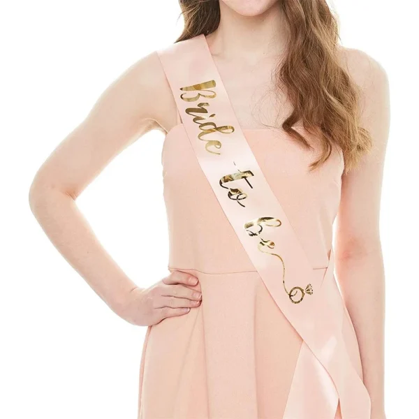 Wedding Decor Team Bride To Be Satin Sash Bridal Shower Veil Bridesmaid Gift Bachelorette Party Hen Night Decorations Supplies 2