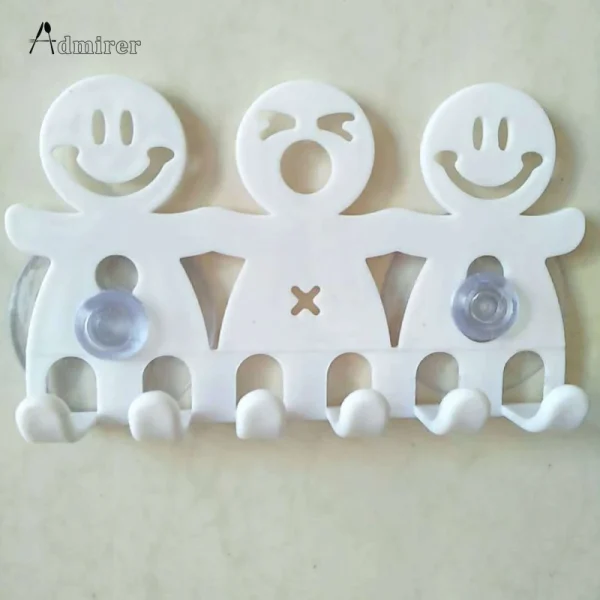 1Pc Toothbrush Holder Wall Mounted Suction Cup 5 Position Cute Cartoon Smile Bathroom Sets Bathroom Accessories 6