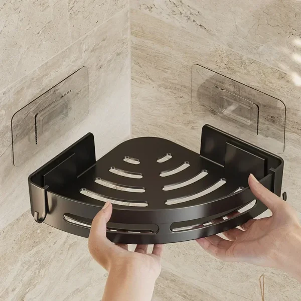3/2/1pcs Bathroom Shampoo Holder Adhensive Shower Caddy Shelves Storage No Drill Shelf Corner Towel Holder Shelves for Bathroom 2