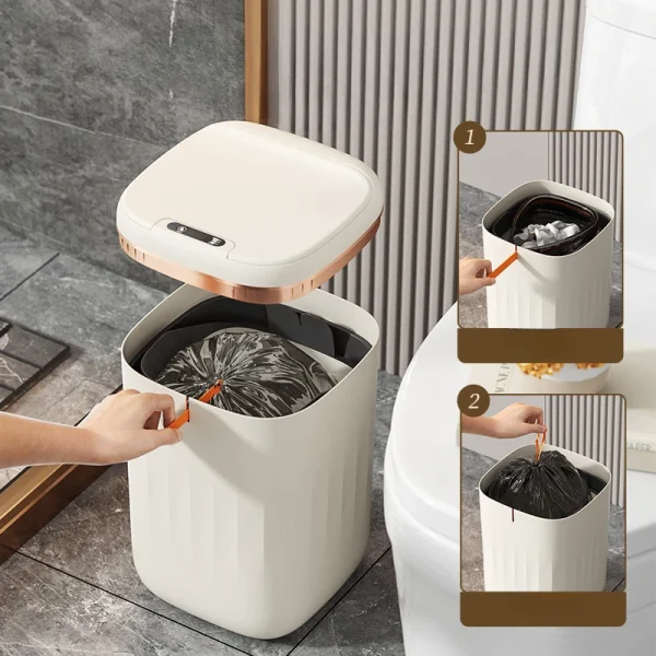 20L Sensor Electric Trash Can Smart Trash Bin with UV Light Automatic Kitchen Bathroom Toilet Garbage Wastebasket Cleaning Tools 4