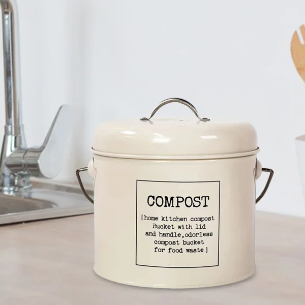 Kitchen Trash Can Trash Bin With Lid Garbage Can for Cabinet Under Sink Waste Garbage Compost Bin Tabletop Rubbish Container 3