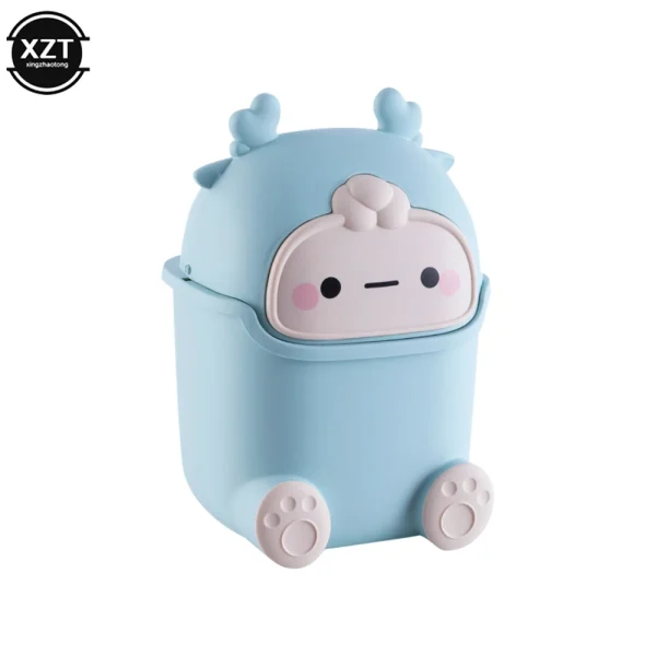 Kawaii Mini Trash Can Desktop Garbage Bin Home Office Rubbish Bin Cartoon Cute Waste Dustbin Household Kids Room Decoration 6