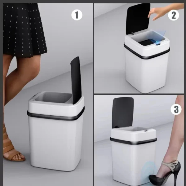 &Touch less Trash Can Intelligent Induction Trash Bin In The Toilet Smart Garbage Bucket Waste Dustbin Smart Trash Can Kitchen 5