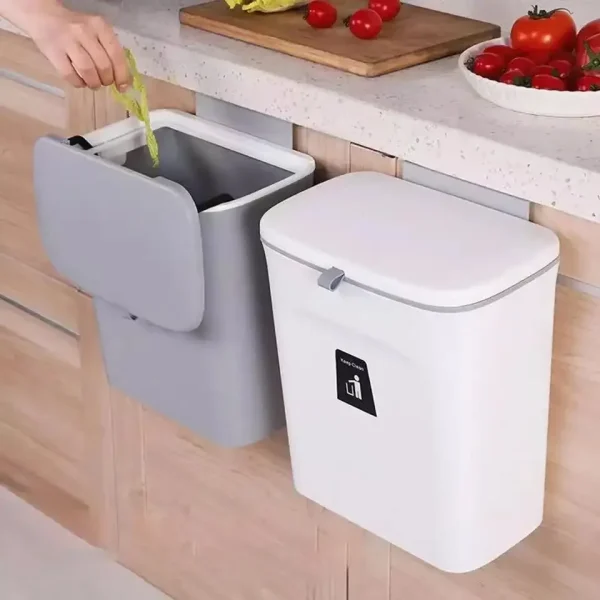 7/9L Bathroom Trash Can With Lid Garbage bag Wall Mounted Toilet Wastebasket kitchen Hanging Trash Bin trash can kitchen 1