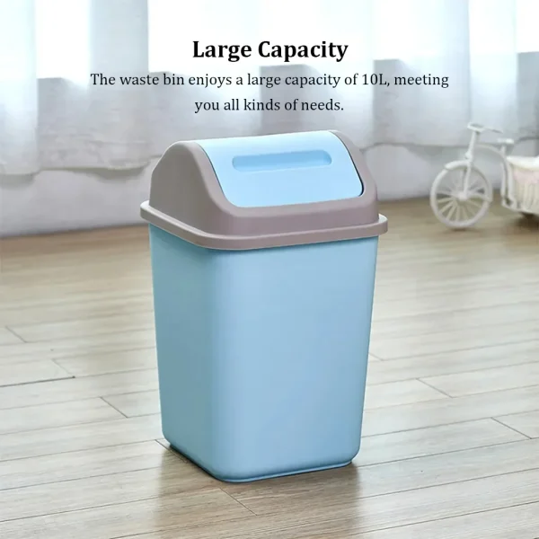 Plastic Swing Lid Classified Bin Home Rubbish Waste Dustbin Kitchen Paper Wastebasket Trash Can 5