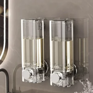 Wall-Mounted Soap Dispenser No-Drill Suction Cup Plastic Lead-Free Independent Installation Bathroom Accessories Battery-Free 1