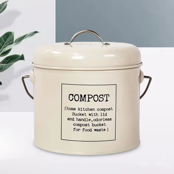 Kitchen Trash Can Trash Bin With Lid Garbage Can for Cabinet Under Sink Waste Garbage Compost Bin Tabletop Rubbish Container 4
