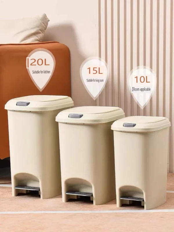 Large Capacity Trash Can Soft Close Step Trush Bin Trash Bucket Kitchen Accessories For Home Living Room Kitchen Recycle Bin 3